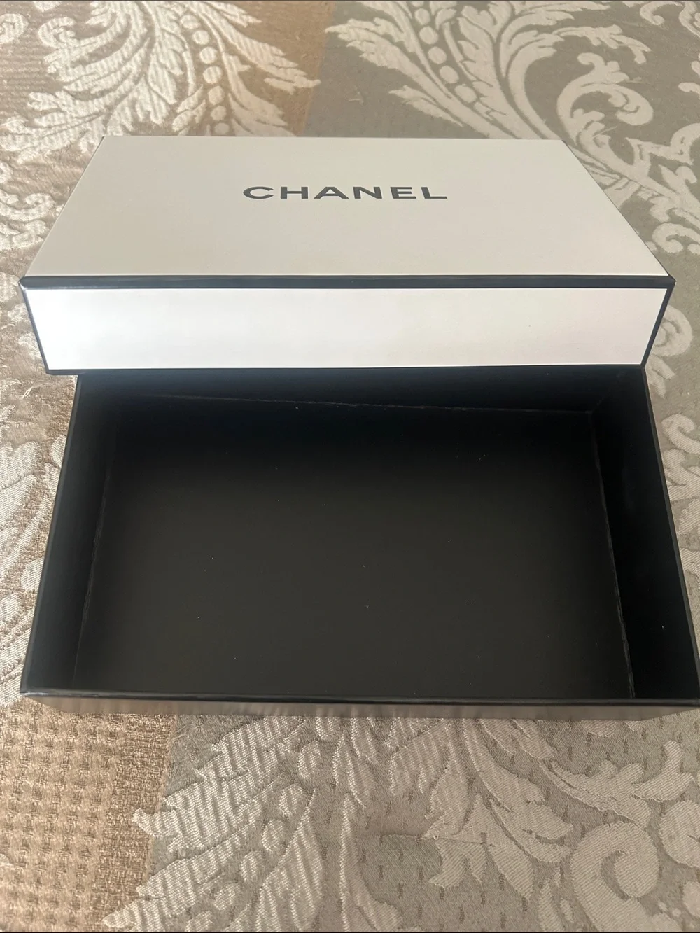 CHANEL White Box with Black Logo —  Accessories  Empty Box